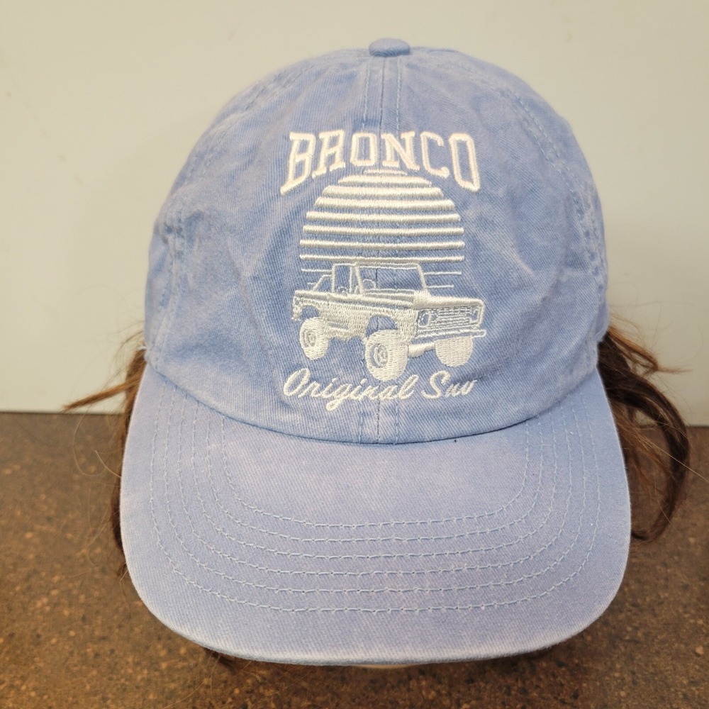 Ford Bronco Original Sav Baseball Cap Hat Mens Sky Blue 6 Panel Design Snapback
